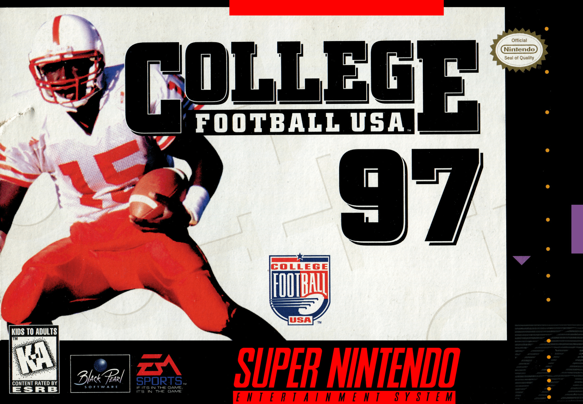 College Football USA 97 box art for Super Nintendo